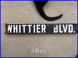 1928 metal porcelain enamel box street sign streets los angeles|whittier street signs 1900s.